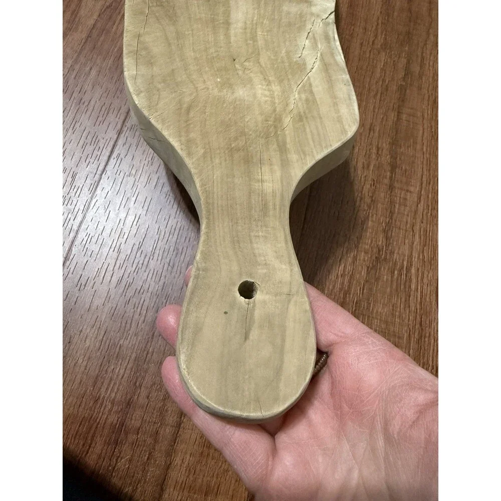 Vintage Wooden Handled Cutting Board Hang Hole Country Kitchen 15” L